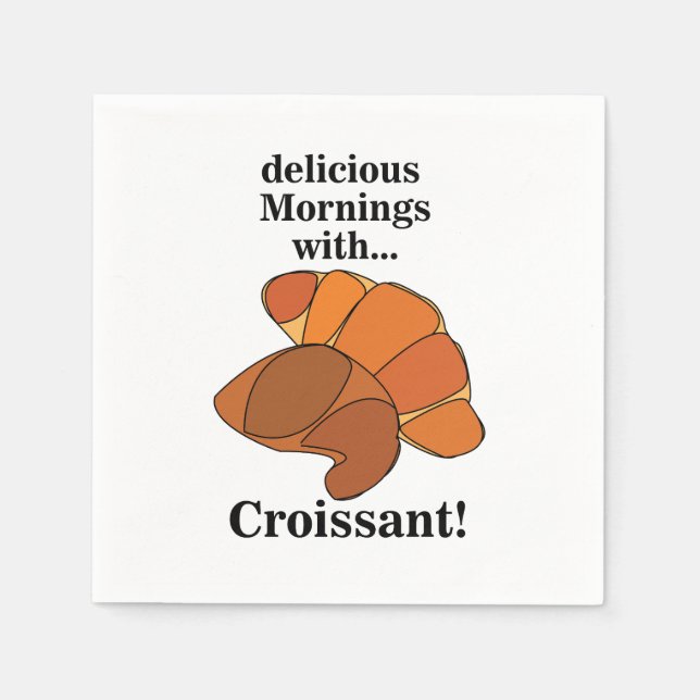 Croissantbakelse Frukost Brunchfest Pappersservett (Framsidan)