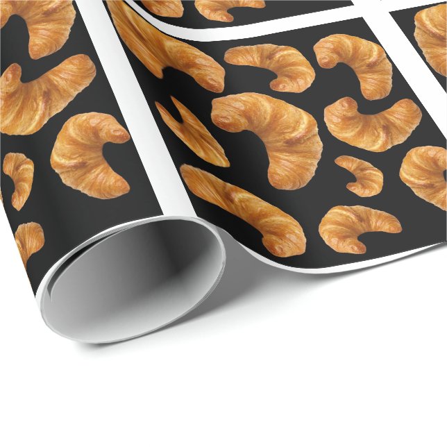 Croissants mönster presentpapper (Rullad Hörn)