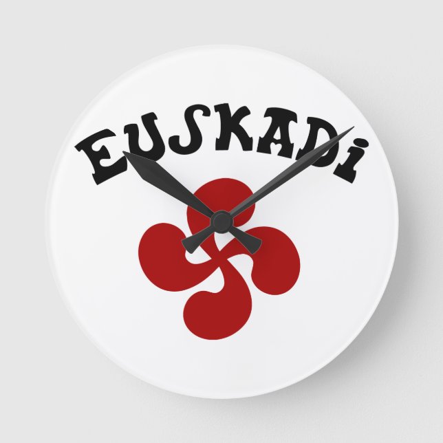Croix Basque Euskadi Rouge Rund Klocka (Framsida)