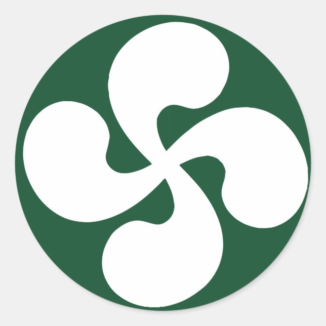 Croix Basque extrudé Runt Klistermärke (Framsida)