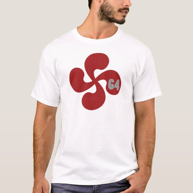 Croix basque rouge 64 Lauburu T-shirt (Framsida)