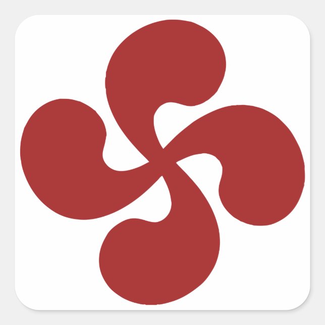 Croix Basque Rouge Lauburu Fyrkantigt Klistermärke (Framsida)