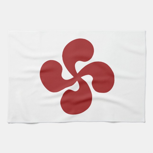 Croix Basque Rouge Lauburu Kökshandduk (Horisontell)