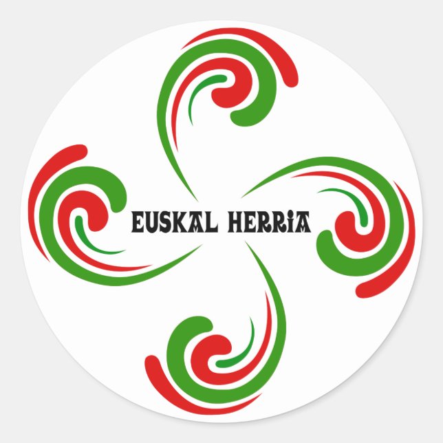 Croix Basque Runt Klistermärke (Framsida)