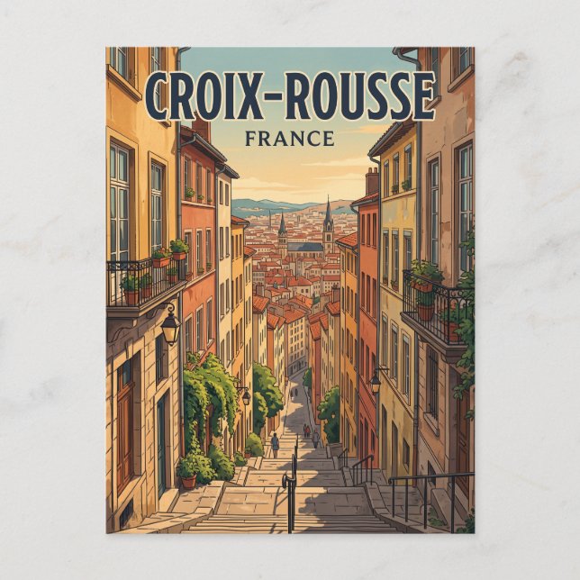 Croix-Rousse Frankrike Vykort (Framsida)