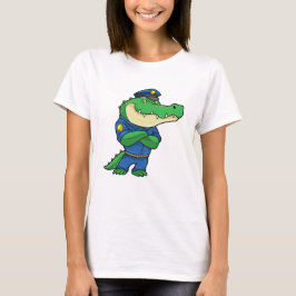 Crokodil som polistjänsteman med polisuniform t shirt