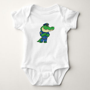 Crokodil som polistjänsteman med polisuniform t shirt
