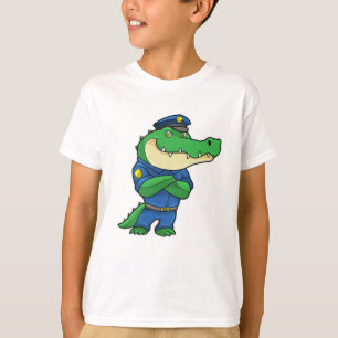 Crokodil som polistjänsteman med polisuniform t shirt