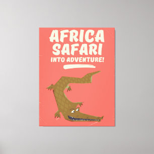 Crokodile Afrika Safari poster! Canvastryck