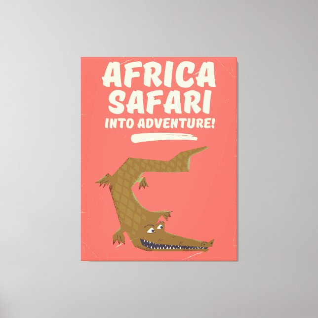 Crokodile Afrika Safari poster! Canvastryck (Framsida)
