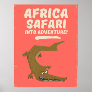 Crokodile Afrika Safari poster! Poster
