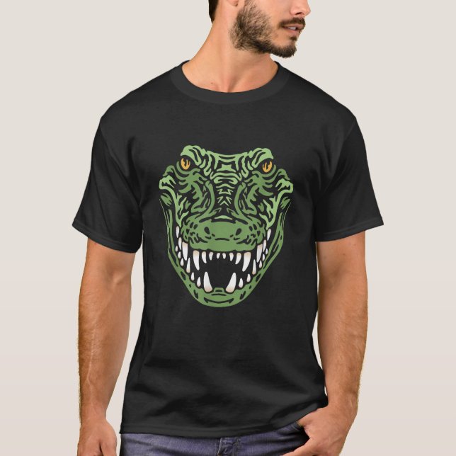 Crokodile Alligator Ansikte Crokodiles Gator T Shirt (Framsida)
