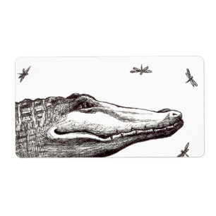 Crokodile alligator drakonflies roligt art tecknin fraktsedel