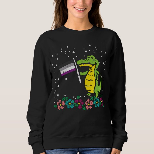 Crokodile Asexuell Flagga Animal Ace Pride Lgbtq W T Shirt (Framsida)