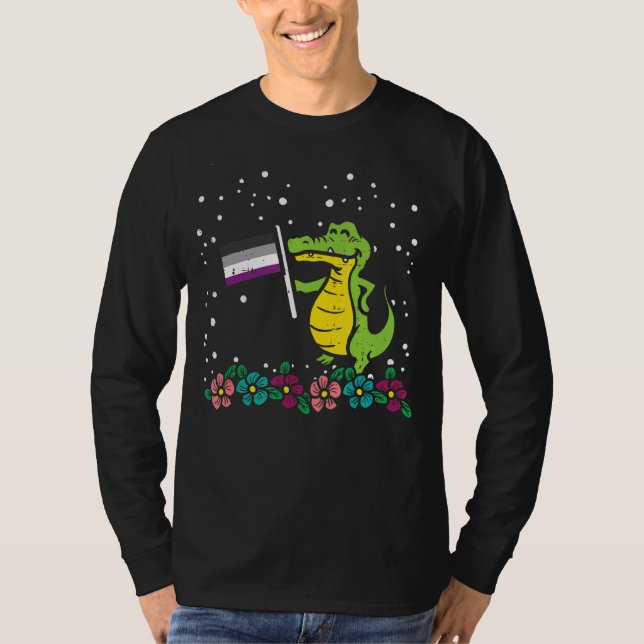 Crokodile Asexuell Flagga Animal Ace Pride Lgbtq W T Shirt (Framsida)