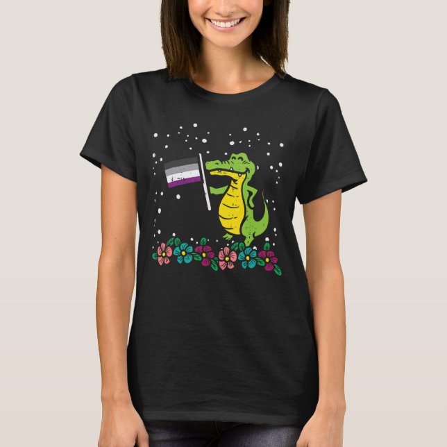 Crokodile Asexuell Flagga Animal Ace Pride Lgbtq W T Shirt (Framsida)