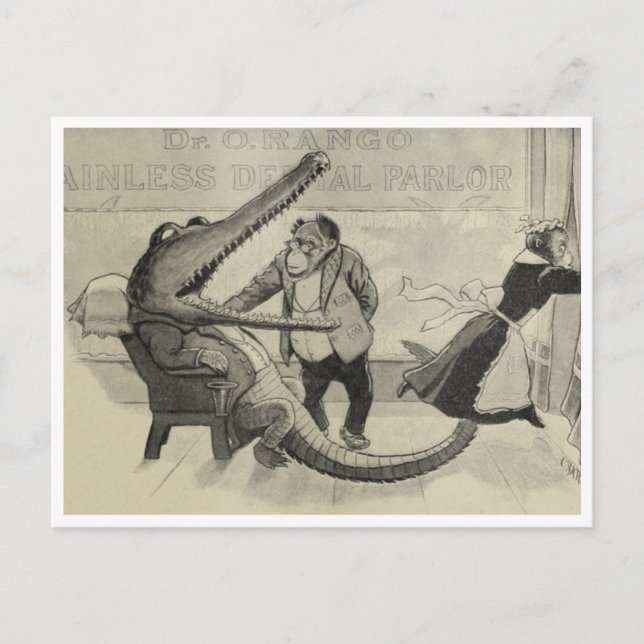 "Crokodile at the Dentist" Vykort (Framsida)