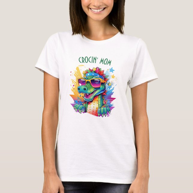 Crokodile Birthday Mamma Matching T Shirt (Framsida)