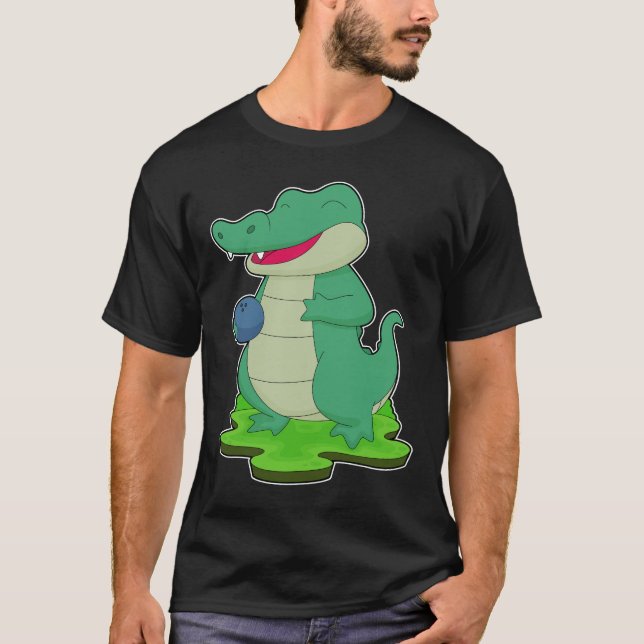 Crokodile Bowling Bowling ball T Shirt (Framsida)