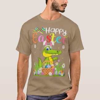 Crokodile Bunny Egg Hunting Funny Crokodile Lyckli T Shirt