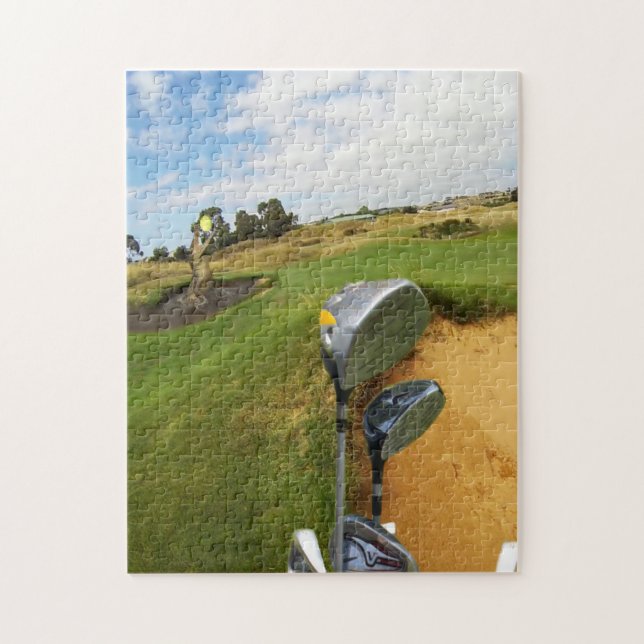 Crokodile Catching A Golf Boll, Jigszle Puzzle Pussel (Vertikal)