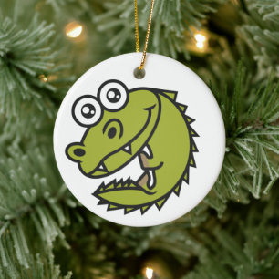 Crokodile Cute Baby Croc Julgransprydnad Keramik