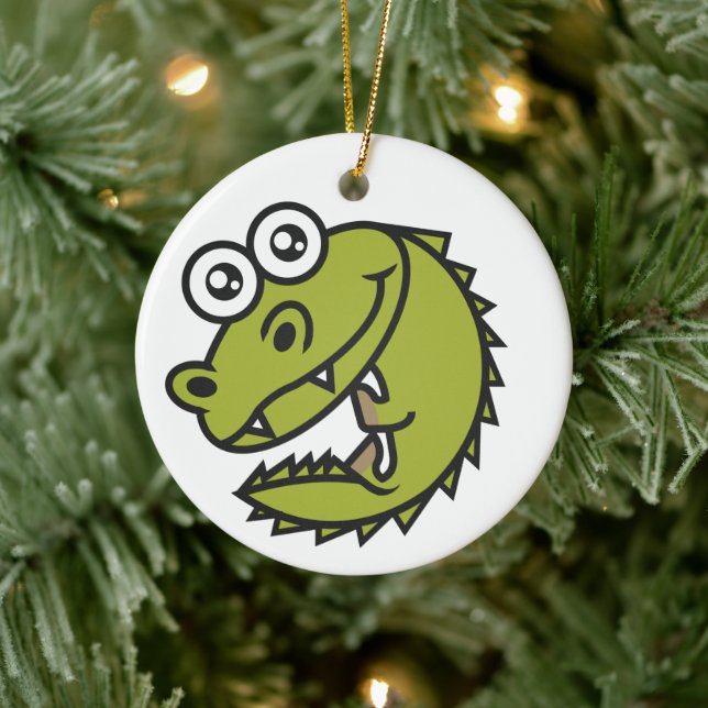 Crokodile Cute Baby Croc Julgransprydnad Keramik (Träd)