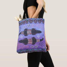 Crokodile Dreaming Aboriginal Art Tote Bag