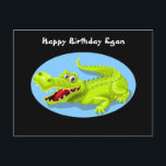 Crokodile Funny Birthday vykort<br><div class="desc">Crokodile Funny Birthday Postcard.</div>