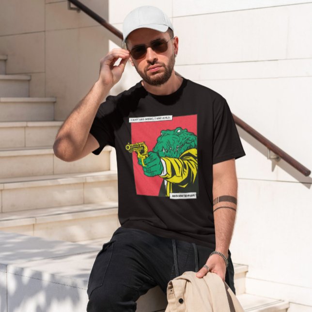 Crokodile Gun Animal Tecknad T Shirt (Skapare uppladdad)