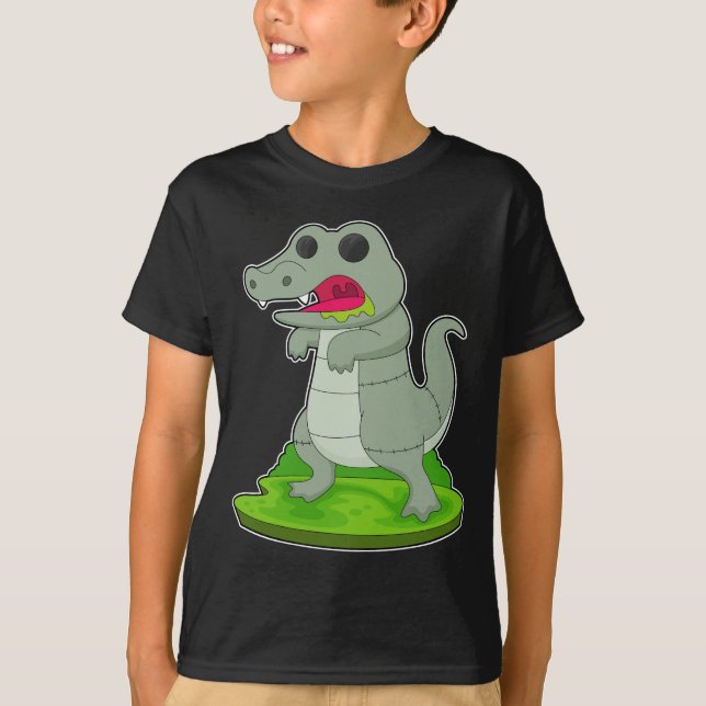 Crokodile Halloween Zombie T Shirt (Framsida)