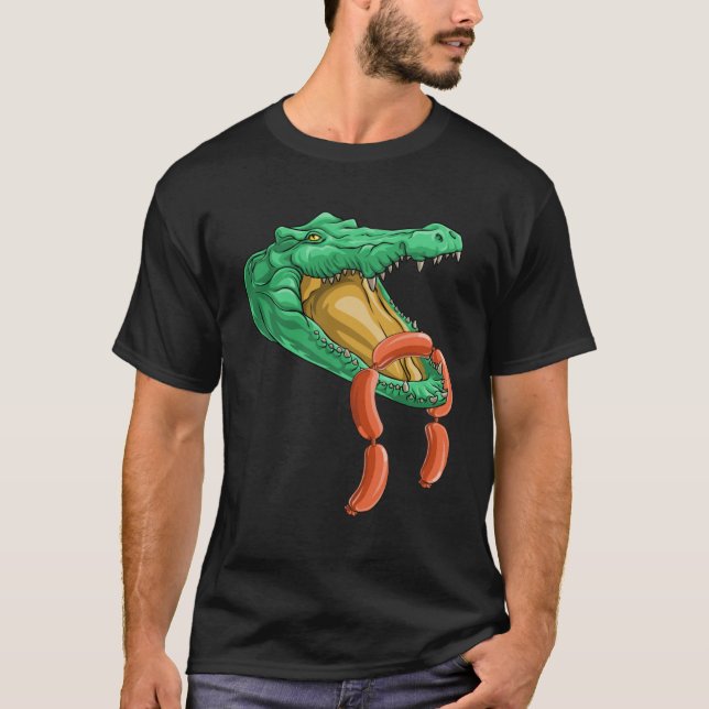 Crokodile Head Sause Alligator Reptile Animal T Shirt (Framsida)