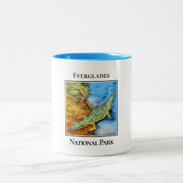 Crokodile i Everglades nationalpark Två-Tonad Mugg