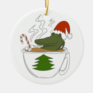 Crokodile-jul julgransprydnad keramik