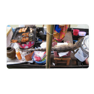 Crokodile Kött BBQ ... Thailand Street Food Fraktsedel