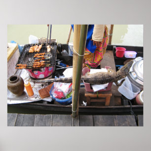 Crokodile Kött BBQ ... Thailand Street Food Poster