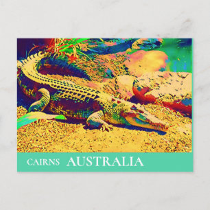 Crokodile reptile Queensland Australien resa Vykort
