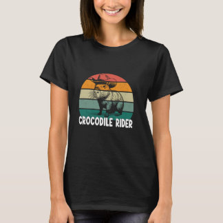 Crokodile Rider Funny Capybara T Shirt