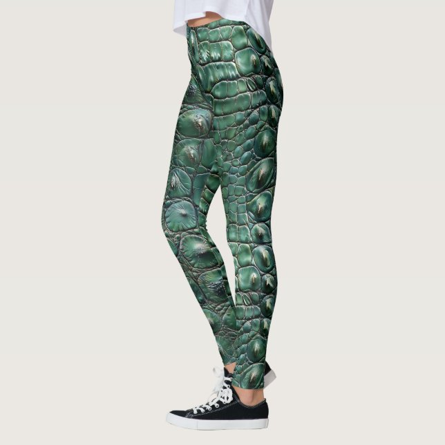 Crokodile Skin Mönster Leggings (Vänster)