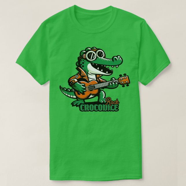Crokodile Sten Retro Music Fläkt T Shirt (Design framsida)