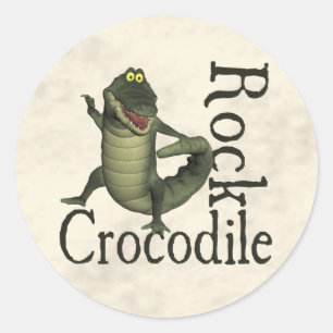 Crokodile Sten Runt Klistermärke