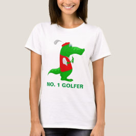 Crokodile Tecknad Golfer T Shirt