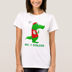 Crokodile Tecknad Golfer T Shirt