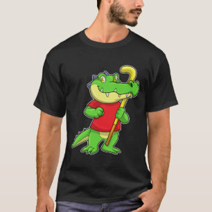 Crokodile vid Fält hockey med Stick T Shirt