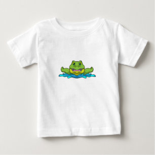 Crokodile vid Swimming i Vatten T Shirt