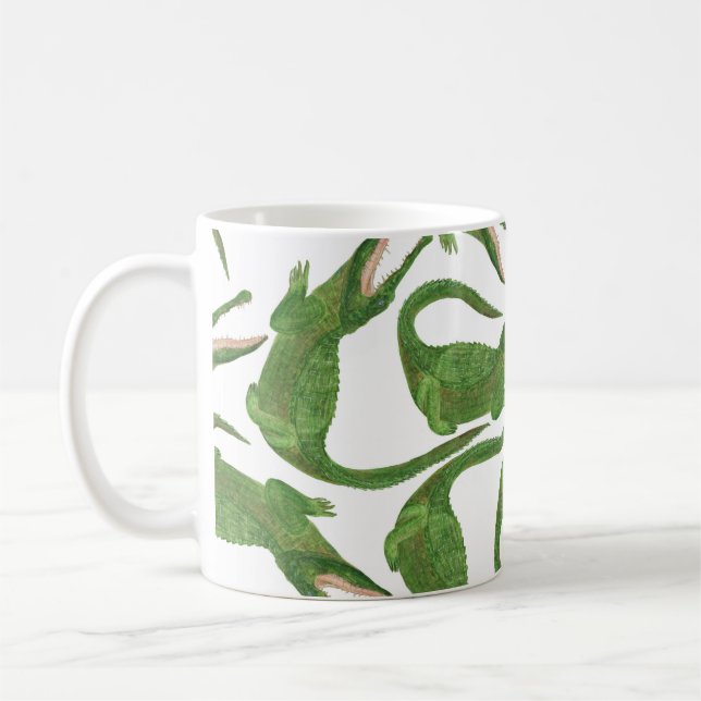 Crokodile White Watercolor Array Kaffemugg (Vänster)