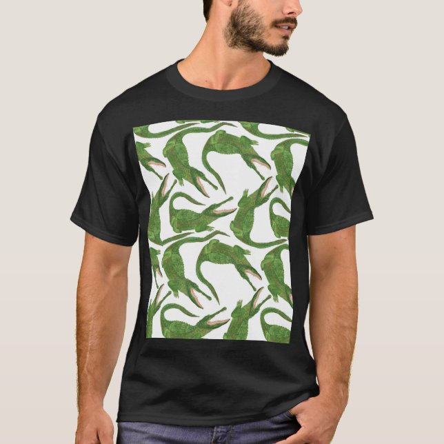 Crokodile White Watercolor Array T Shirt (Framsida)