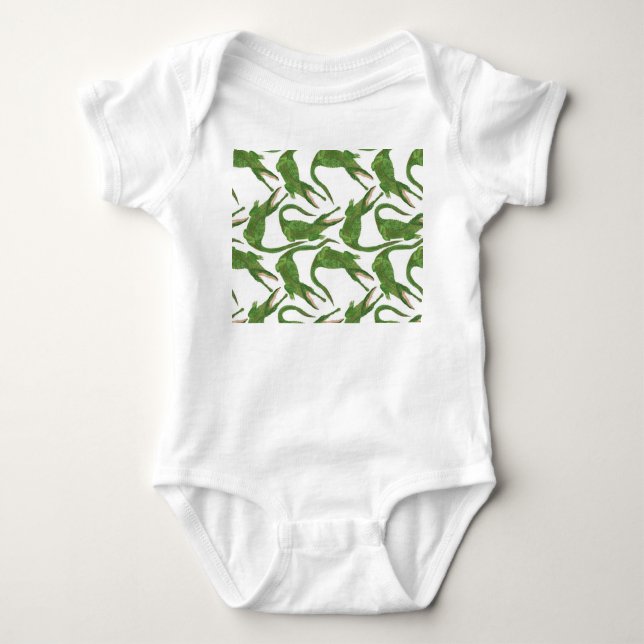 Crokodile White Watercolor Array T Shirt (Framsida)
