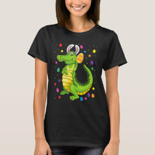 Crokodile with Bunny Öron Funny Egg Hunting Påsk T Shirt