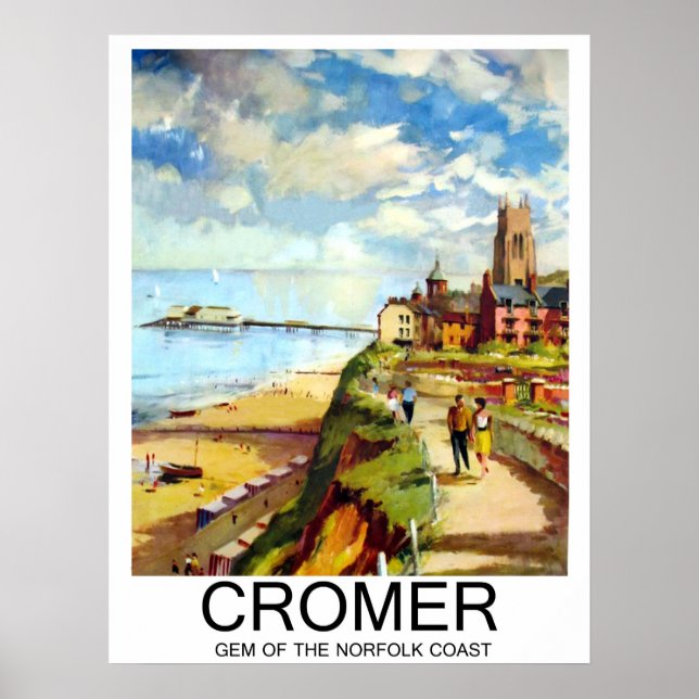 Cromer, pärla vid Norfolk-kusten, England, resa Poster (Framsidan)